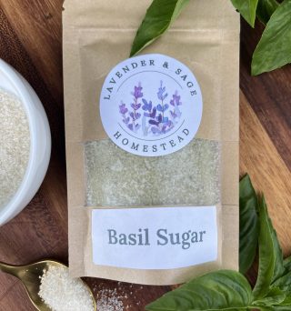 packet of basil sugar